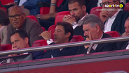 Rui Costa nem queria acreditar no que estava a ver: a reação do presidente do Benfica após o 3.º golo do Qarabag