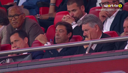 Rui Costa nem queria acreditar no que estava a ver: a reação do presidente do Benfica após o 3.º golo do Qarabag