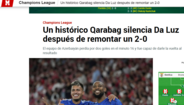 O que diz a imprensa internacional sobre a 'histórica' derrota do Benfica frente ao Qarabag