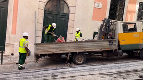 Já começaram os trabalhos de reparação da via no local do acidente do Elevador da Glória