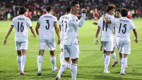 Cristiano Ronaldo celebrou dois golos