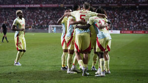 Jogadores da Espanha a festejar