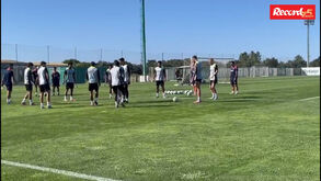 Treino do Sporting com ausência de peso