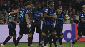 Jogadores do Inter a festejar