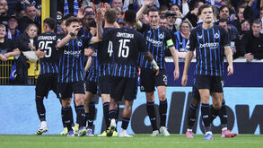 Jogadores do Club Brugge a festejar