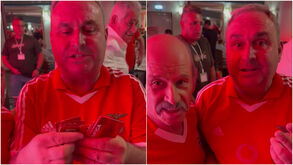 Adepto conta cartões de sócio do Benfica com Vieira por perto e garante: «Apenas 4 podem votar em Portugal»