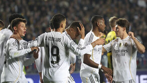 Jogadores do Real Madrid festejam frente ao Kairat