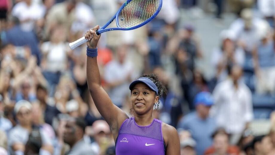 Naomi Osaka celebra no US Open