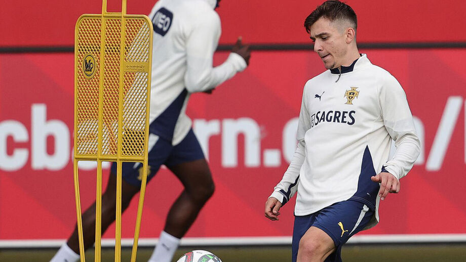 Francisco Conceição durante treino da Seleção Nacional