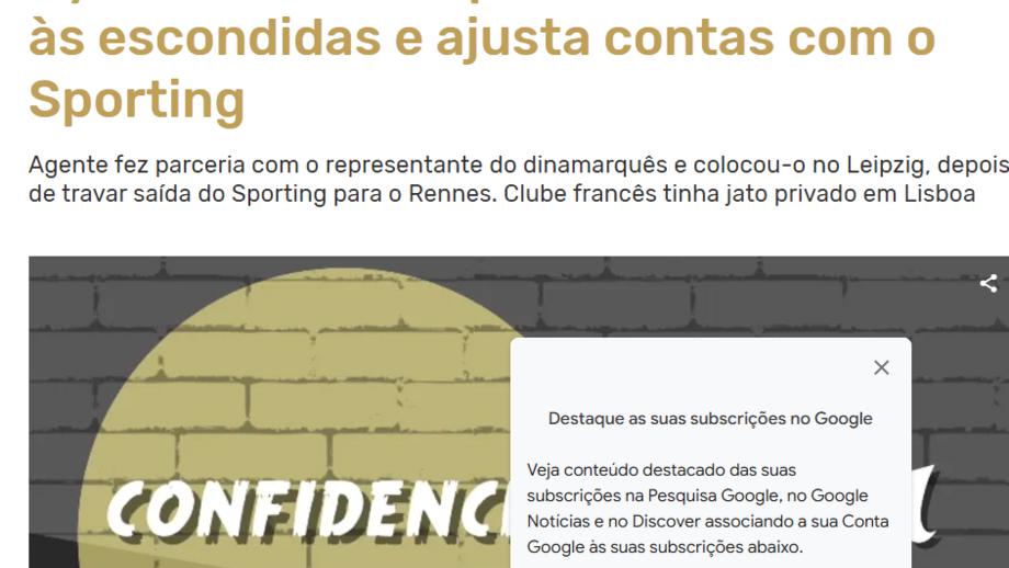 A layer onde deverá clicar para associar a sua conta