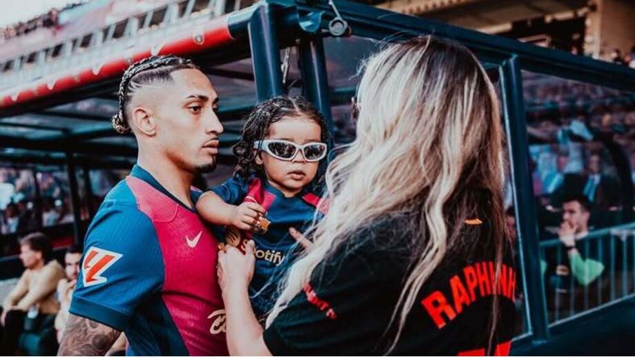 Raphinha com o filho Gael