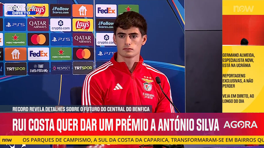 António Silva e Tomás Araújo como dupla de centrais: o sonho de Rui Costa para o Benfica