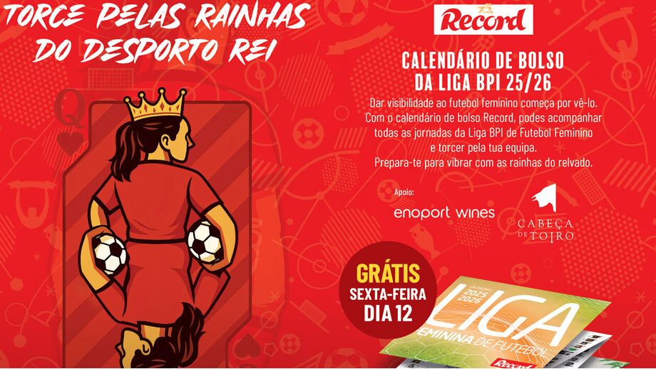 Calendário de bolso da Liga BPI grátis com o seu Record