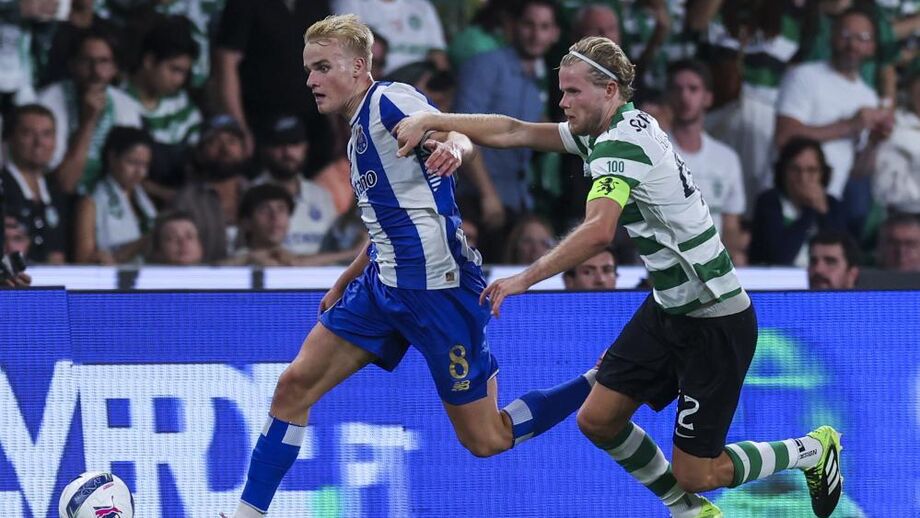 Froholdt contra Hjulmand no Sporting-FC Porto