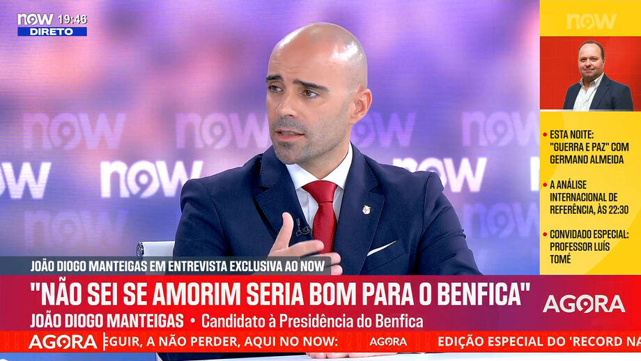Candidado à presidência do Benfica em entrevista ao Now