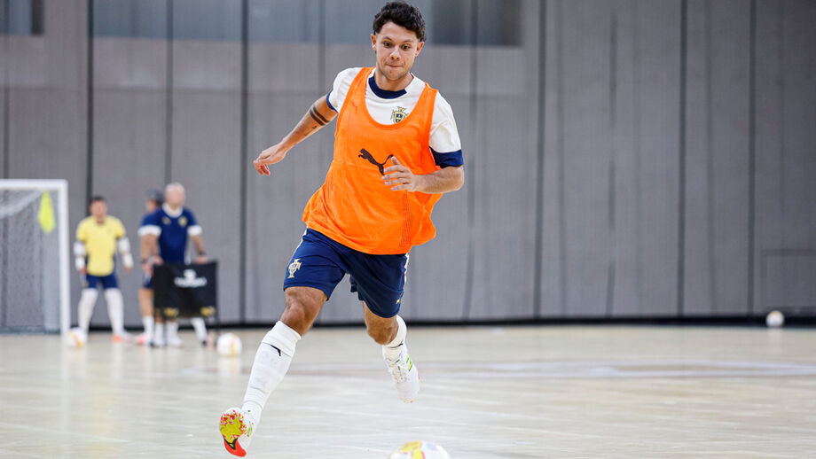 Afonso Jesus no treino da Seleção