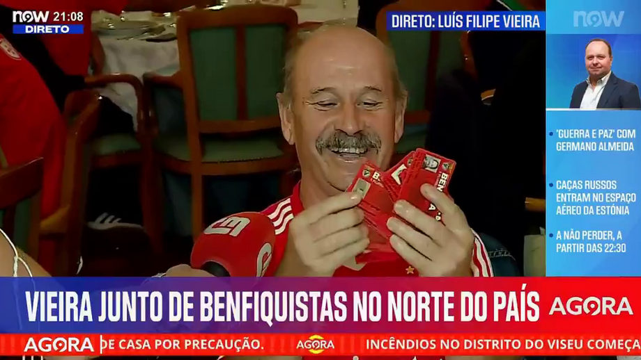 Antigo presidente dos encarnados esteve esta sexta-feira em ação de campanha na casa do Benfica em Famalicão