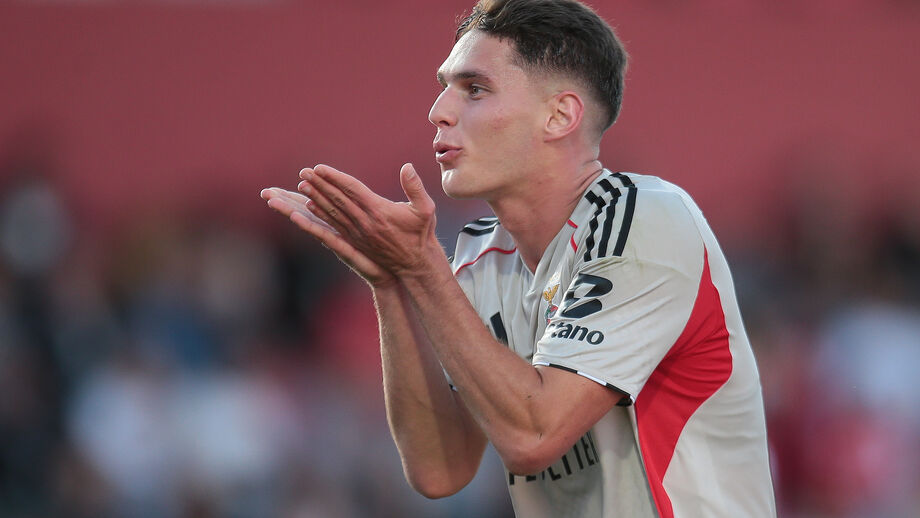 Sudakov a festejar frente ao AVS SAD