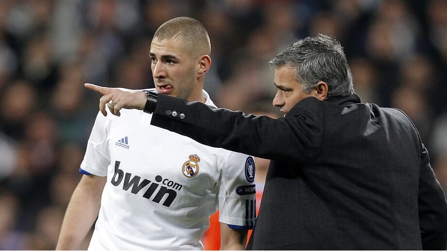 Benzema e Mourinho no Real Madrid, em 2011