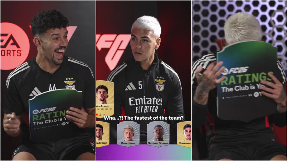 Tomás Araújo, Prestianni, Samuel Soares e Enzo Barrenechea em conteúdo descontraído nas redes sociais das águias