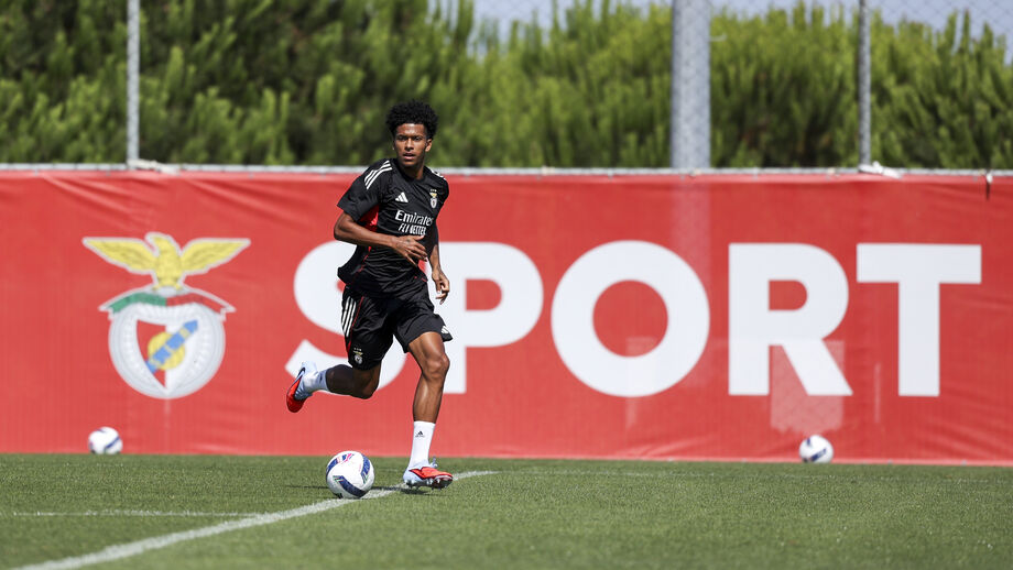 Wynder durante treino do Benfica