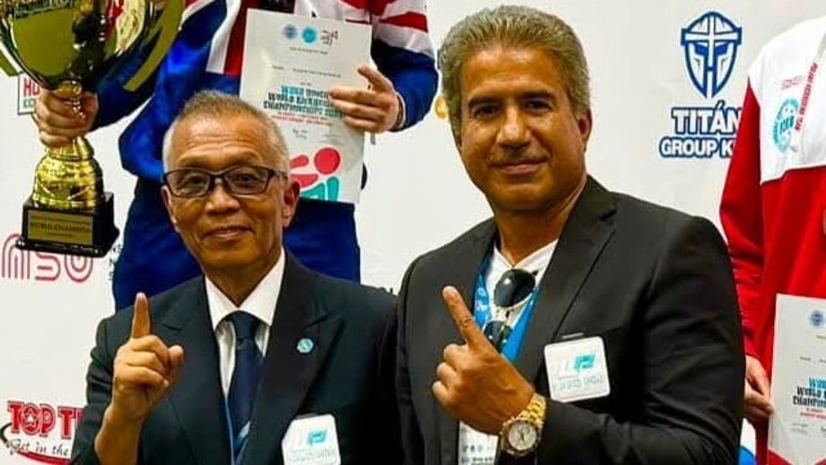 Carlos Ramjanali com Ishi Kancho, fundador do K1 GP