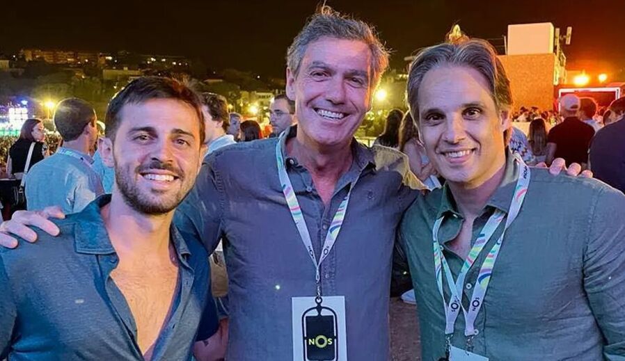 Noronha Lopes com Bernardo Silva e Nuno Gomes