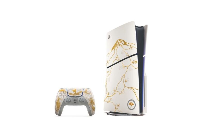 Edição limitada dourada da PS5 Ghost of Yōtei