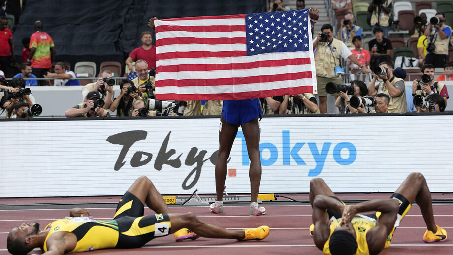 Final dos 110 metros barreiras do Mundial de atletismo