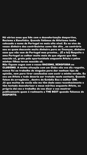 Pedro Pichardo reage a insultos racistas e defende o seu contributo financeiro para Portugal.
