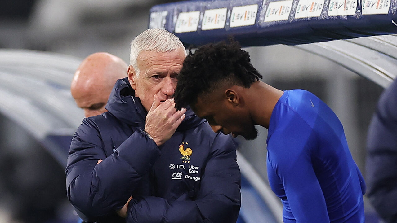 Deschamps brinca com Coman sobre jogar na Arábia Saudita, e Coman responde sobre Bagdad