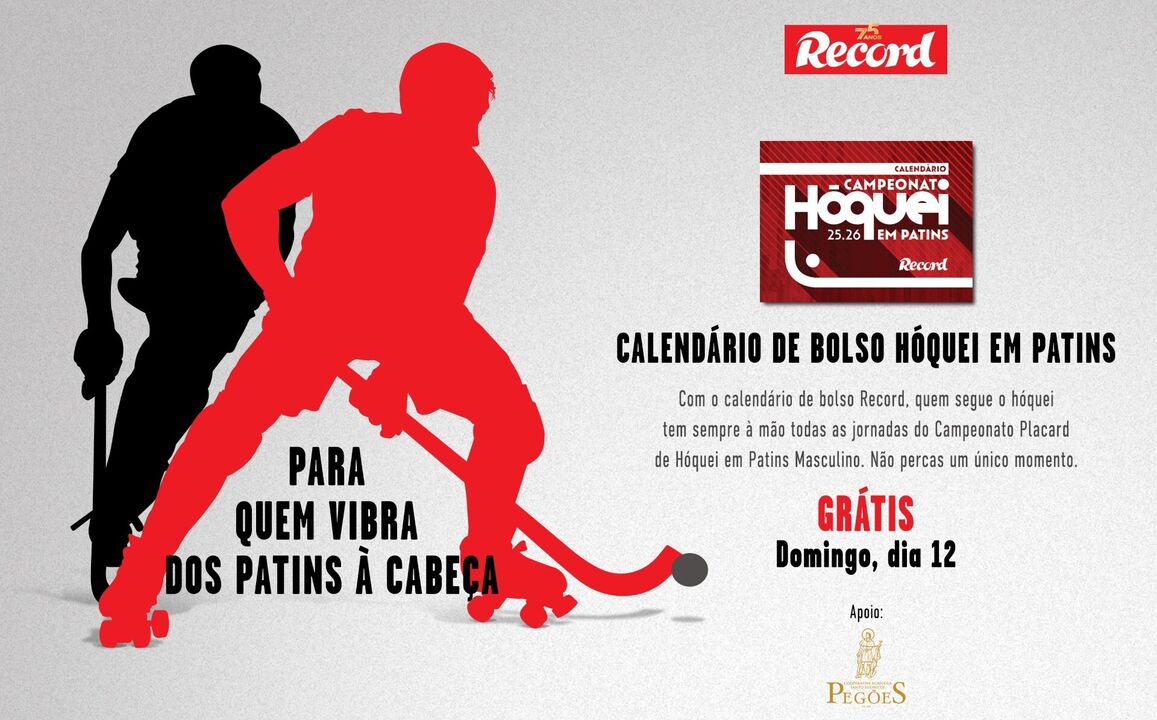 Calendário de hóquei em patins grátis com o Record
