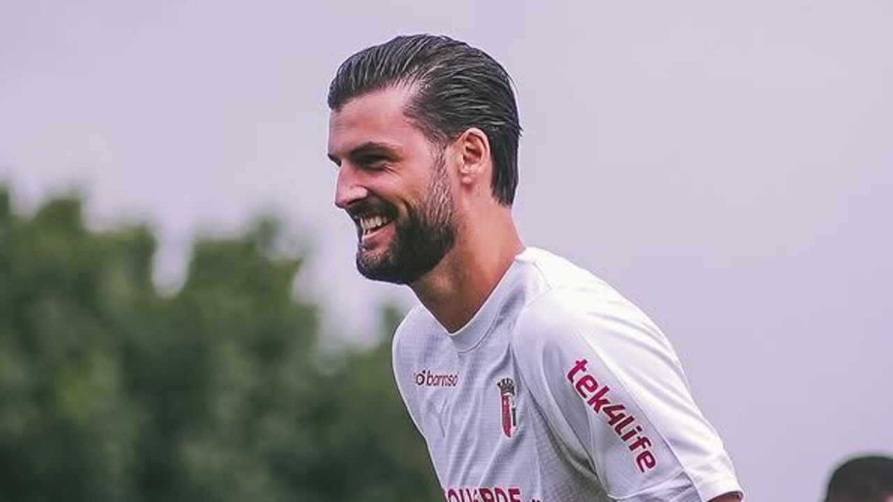 Grillitsch durante o treino do Sp. Braga