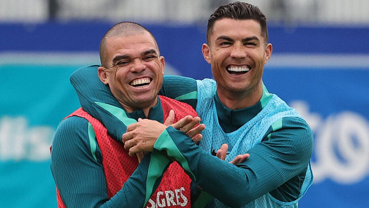 Pepe com Cristiano Ronaldo