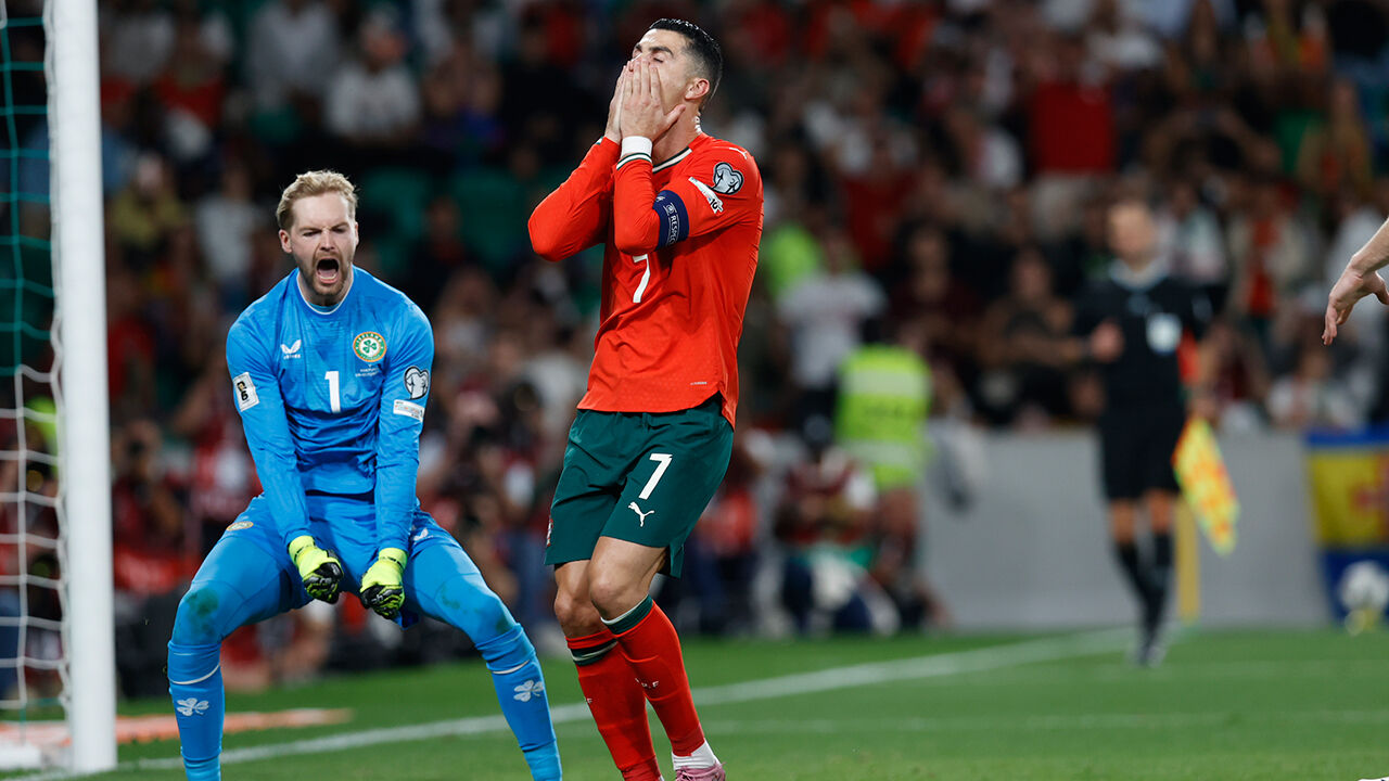 Cristiano Ronaldo lamenta penálti falhado contra Irlanda do Norte