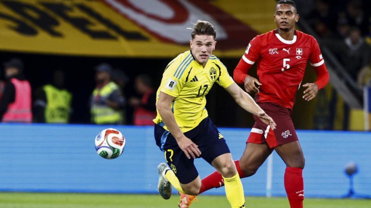 Gyökeres em ação frente à Suíça