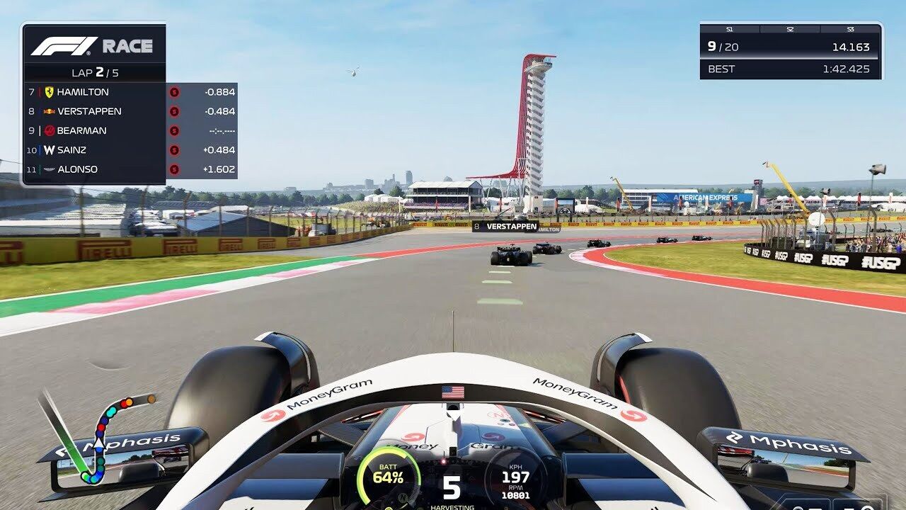 Hamilton e Verstappen na corrida nos Estados Unidos