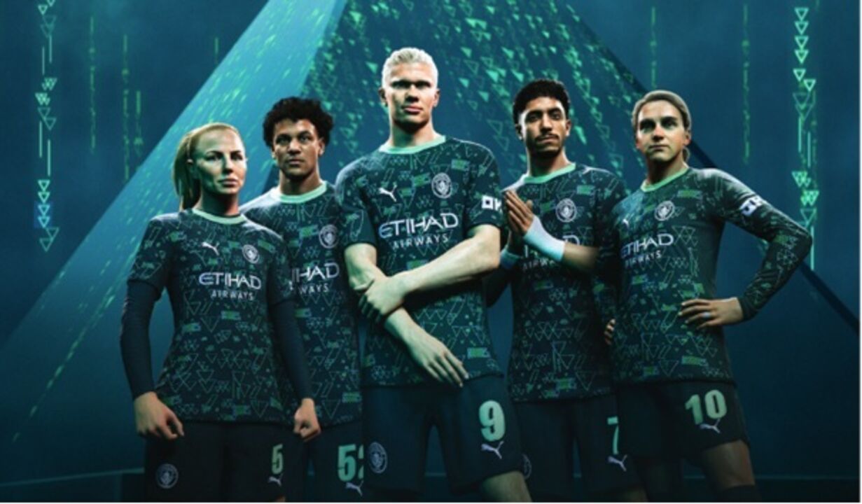 Haaland e outros jogadores apresentam a nova camisola do Manchester City