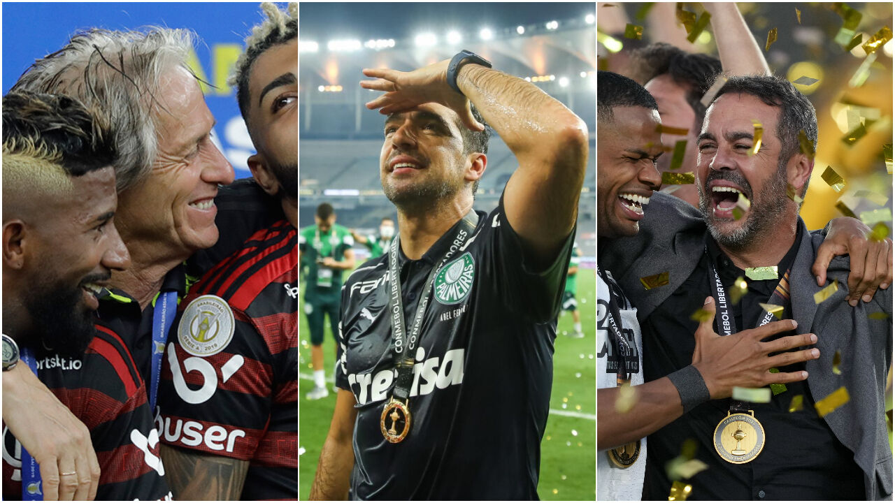 Jorge Jesus, Abel Ferreira e Artur Jorge conquistaram a Libertadores no Brasil