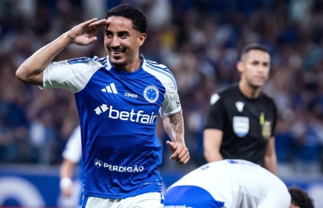 Christian a festejar o golo do Cruzeiro frente ao Fortaleza
