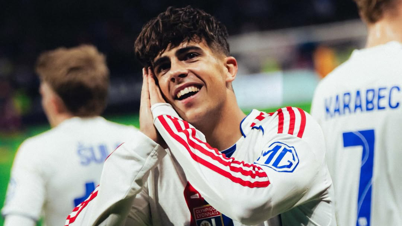 Afonso Moreira celebra golo pelo Lyon