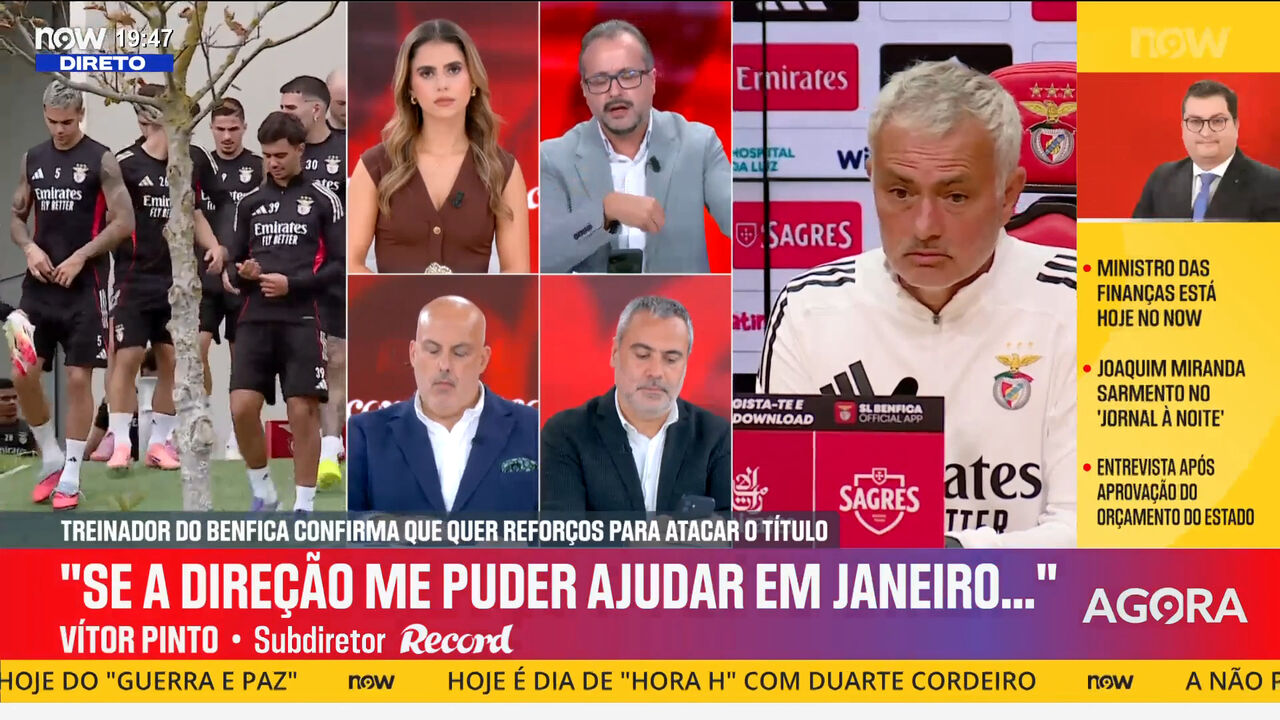 Mourinho mudou o discurso sobre estratégia do Benfica no mercado