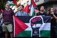 Manifestação pró-Palestina junto à embaixada de Israel em Lisboa