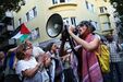 Manifestação pró-Palestina junto à embaixada de Israel em Lisboa