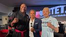 Bob Sapp, um dos nomes mais controversos do K1, Carlos Ramjanali, CEO WAKO PRO, e Sakuraba, lenda de MMA do Japâo