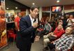 Rui Costa discursa aos sócios e adeptos na Casa do Benfica em Coimbra