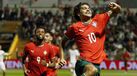 Rodrigo Mora celebra mais um golo pela Seleção de sub-21