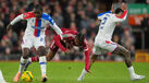 Momento do jogo entre o Liverpool e o Crystal Palace