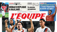 A primeira página do L'Équipe desta quinta-feira