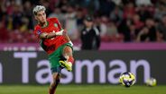 Yassir Zabiri em ação por Marrocos: jogador do Famalicão faturou no jogo com o Brasil